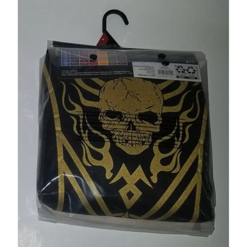 NEW Skull Ninja Costume Halloween Boy Medium 8 Shirt Pants Tunic Mask Black Gold